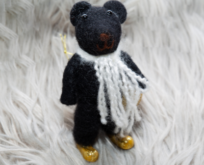 Black felt Bear