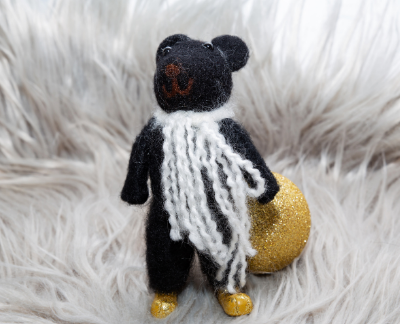 Black felt Bear
