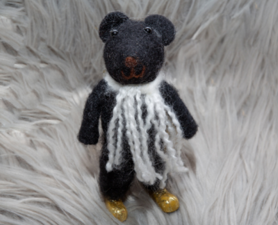 Black felt Bear