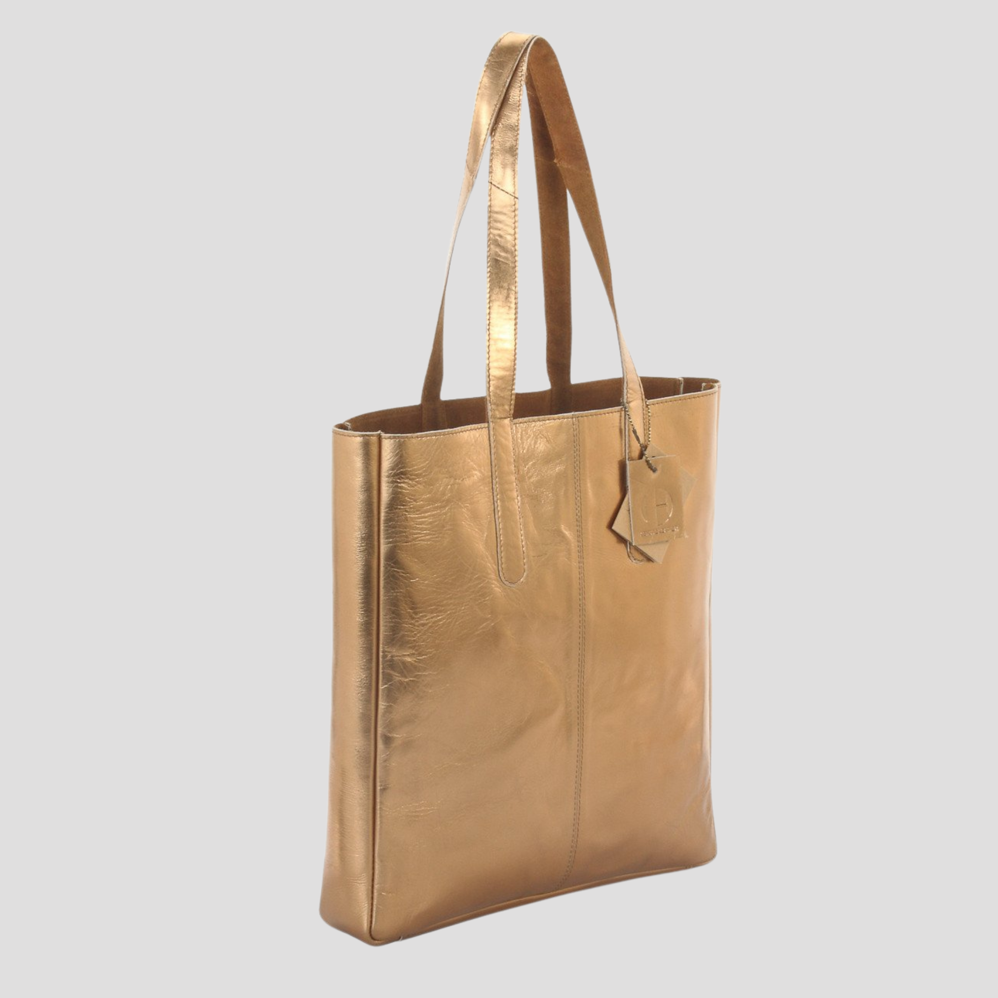 HYDESTYLE METALLIC SOFIA REVERSIBLE LEATHER TOTE BAG l Variety of colours