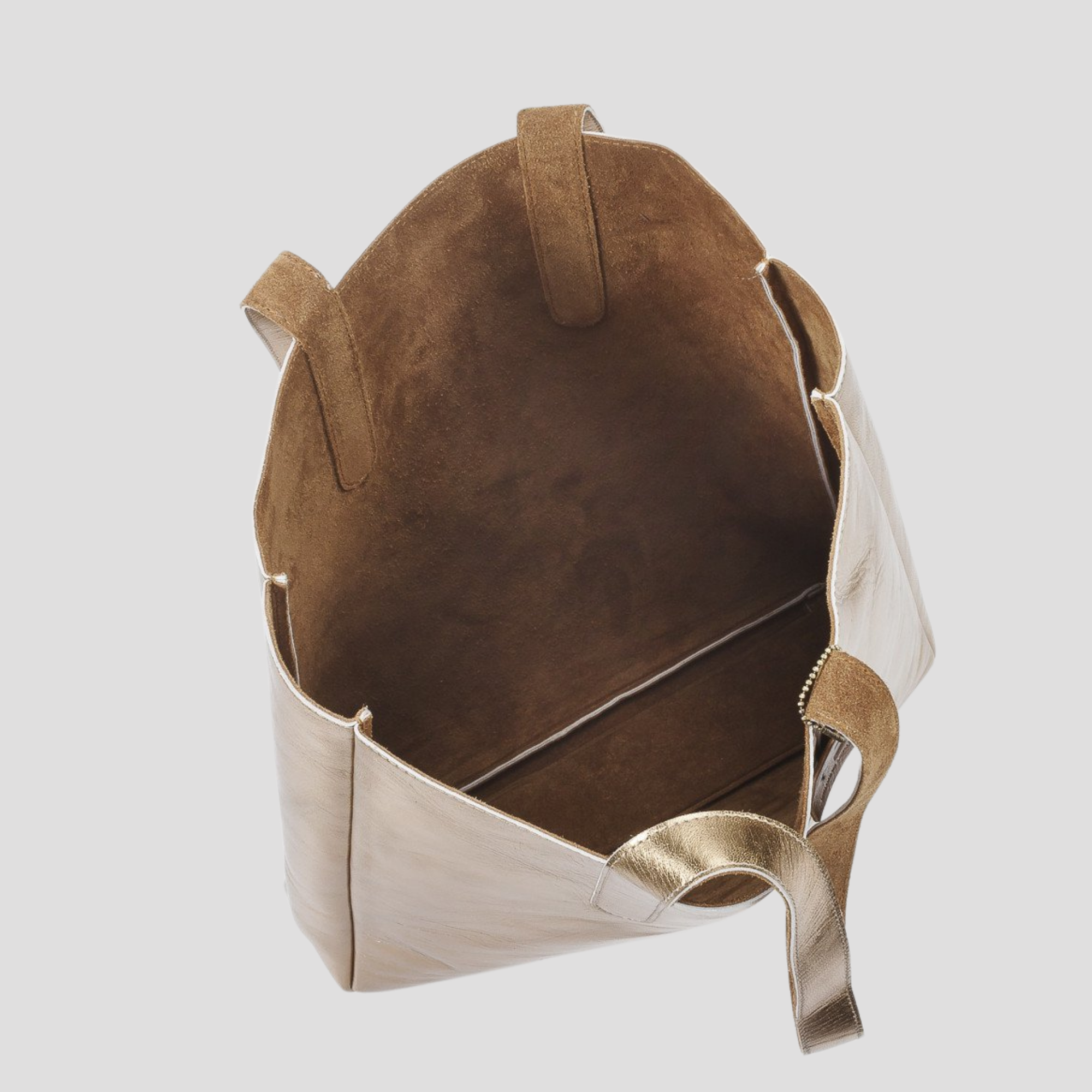 HYDESTYLE METALLIC SOFIA REVERSIBLE LEATHER TOTE BAG l Variety of colours