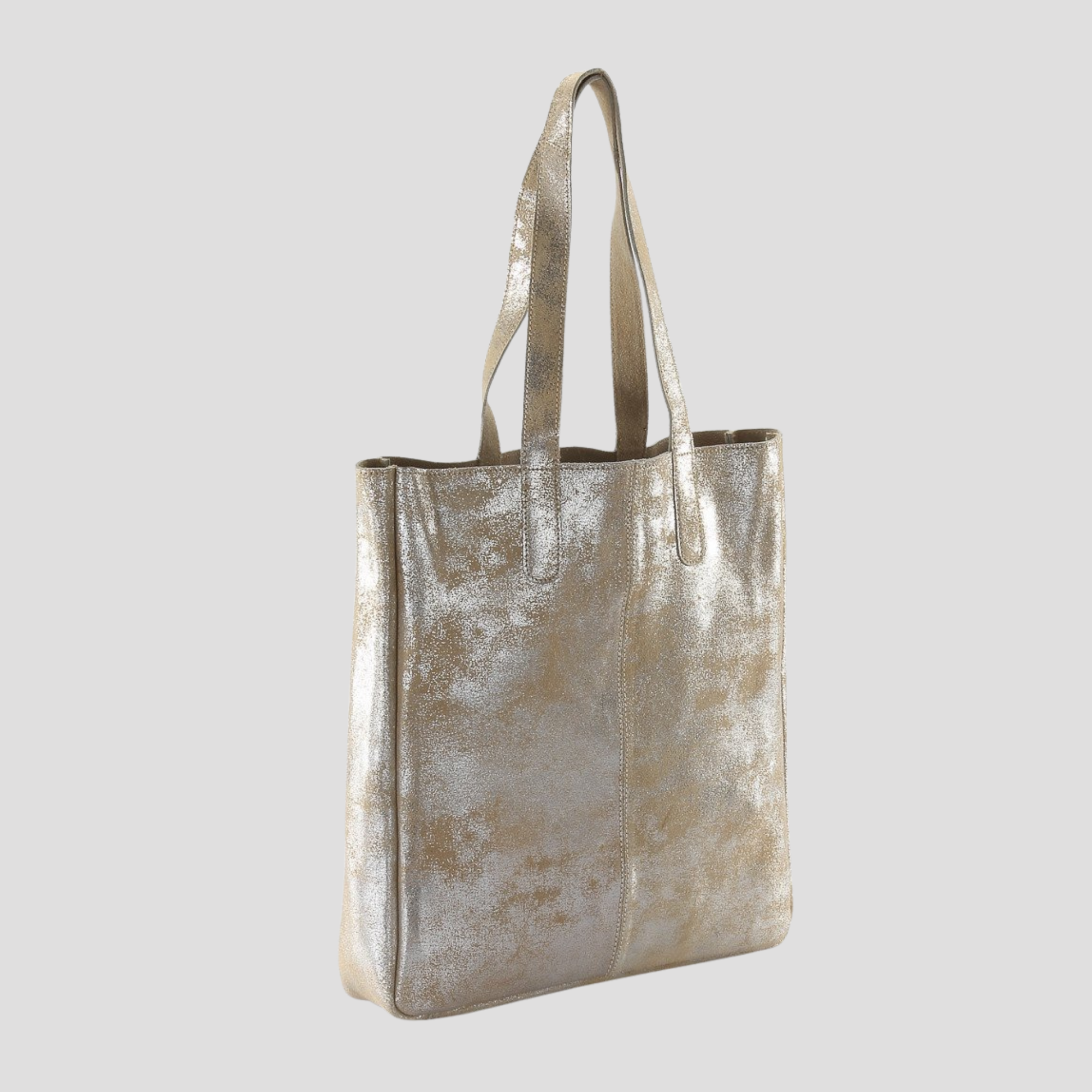 HYDESTYLE METALLIC SOFIA REVERSIBLE LEATHER TOTE BAG l Variety of colours