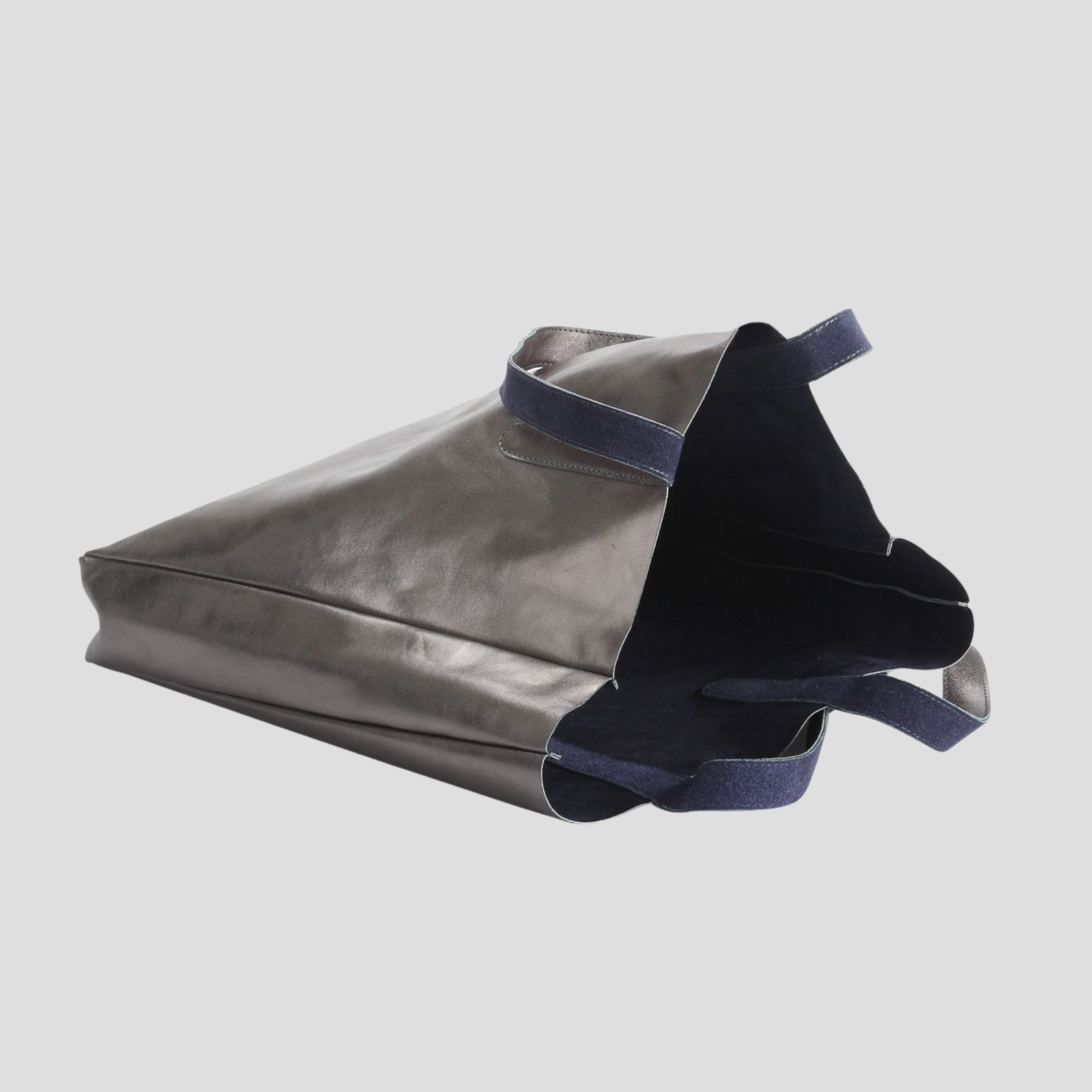 HYDESTYLE METALLIC SOFIA REVERSIBLE LEATHER TOTE BAG l Variety of colours