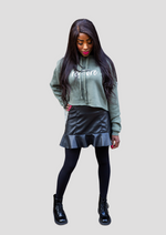 Load image into Gallery viewer, WOMEN&#39;S CROPPED FLEECE HOODIE
