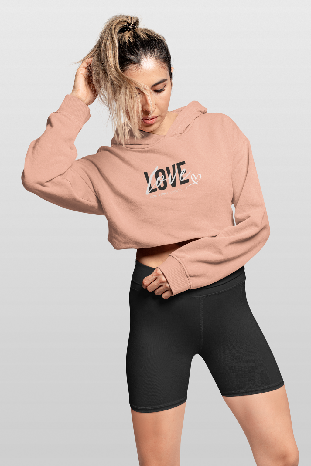 Women's cropped fleece hoodie