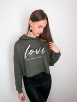 Load image into Gallery viewer, WOMEN&#39;S CROPPED FLEECE HOODIE
