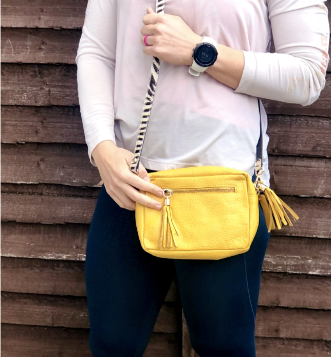 CLASSIC CAMERA KYLIE PEBBLED LEATHER CROSSBODY CLUTCH BAG l Variety of colours